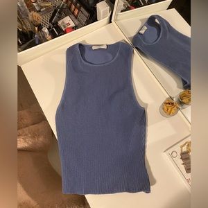 Babaton/Aritzia sculpt ribbed tank in blue/grey | Size S